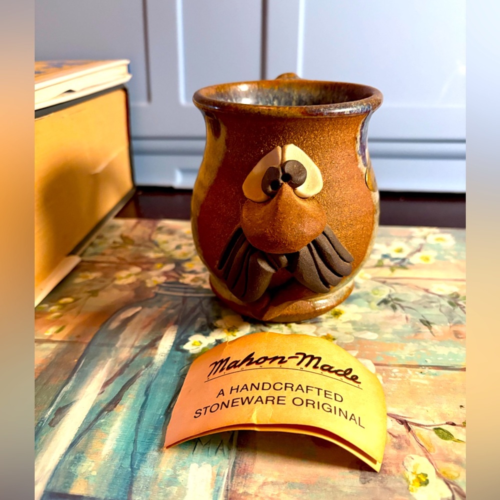 Vintage Mahon Stoneware Cup from 1980, Funny Face
